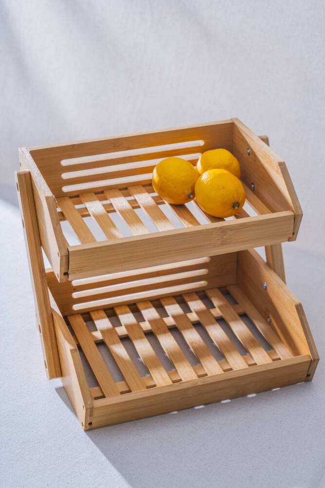 Bambu İki Katlı Sunumluk - 2
