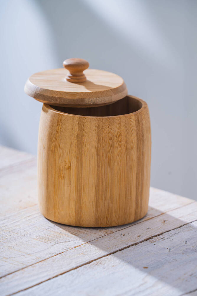 Bambu Kapaklı Kavanoz - 10 cm - 4