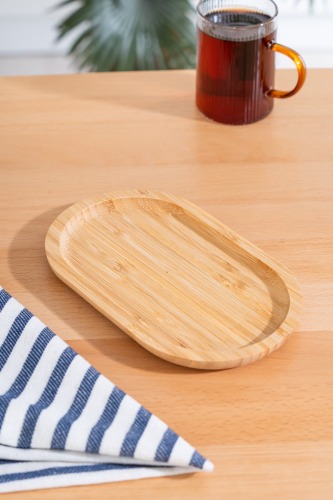 Bambu Oval Sunum Tabak - 20 cm - 2