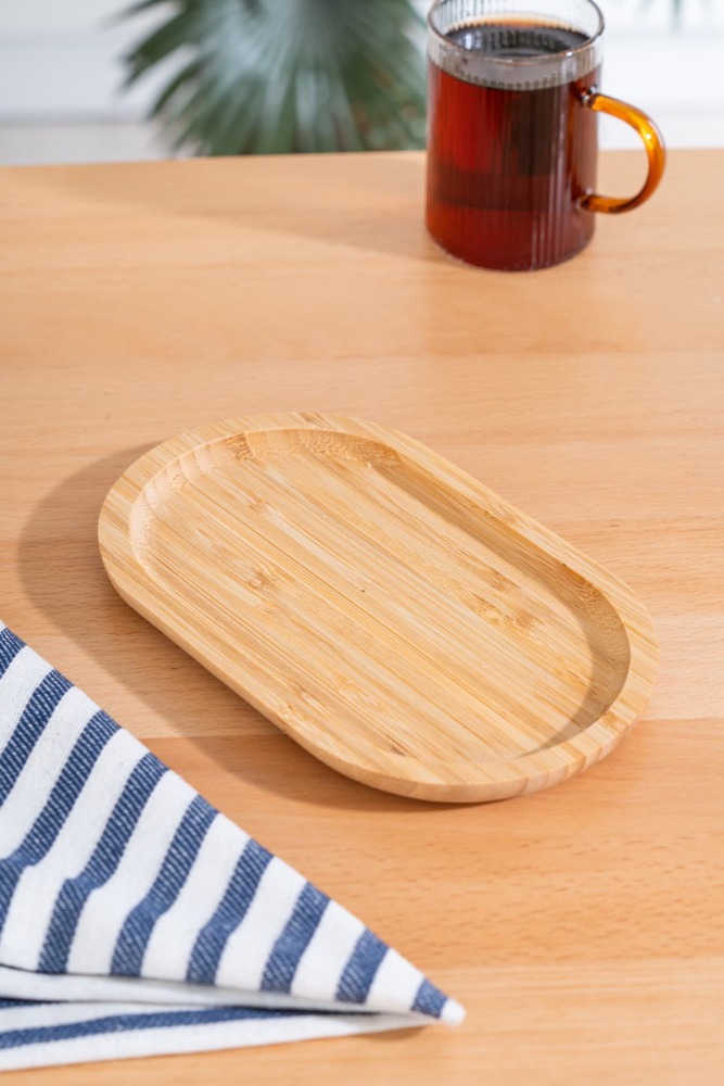 Bambu Oval Sunum Tabak - 20 cm - 2