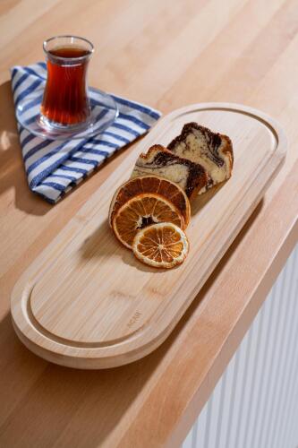 Bambu Oval Sunum Tabak - 44 cm - Acar