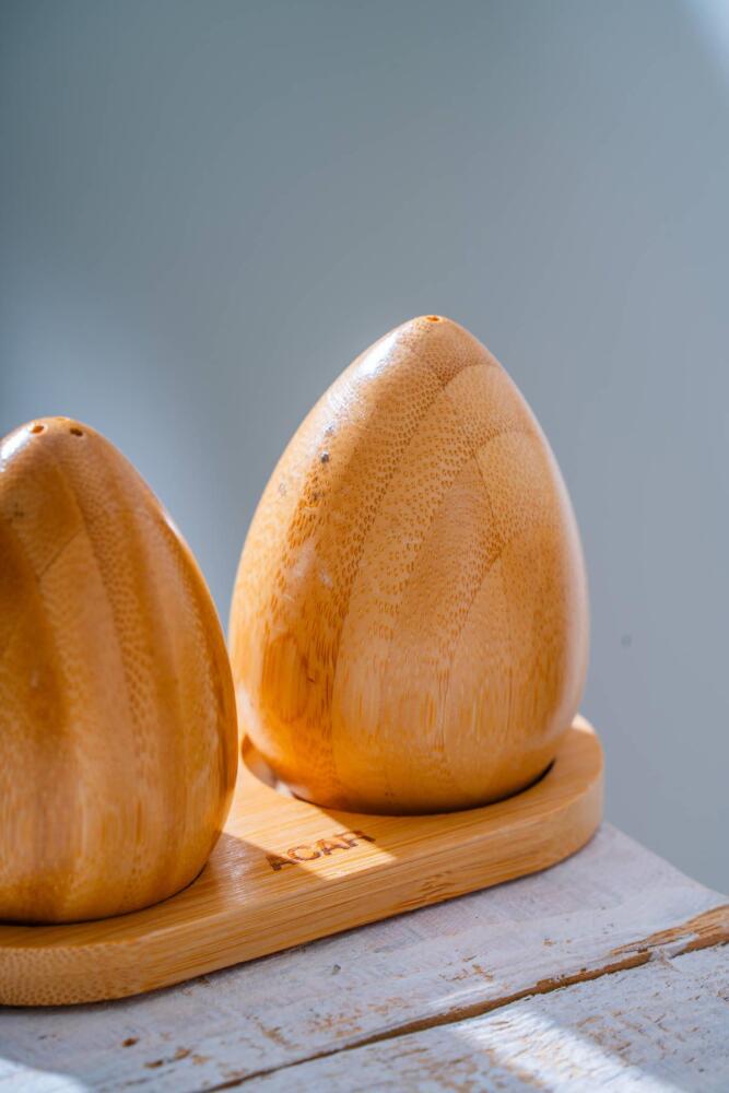 Bambu Standlı 2 li Tuzluk/Biberlik Seti - 14 cm - 3