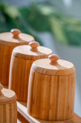 Bambu Standlı 7 li Baharat Takımı - 2