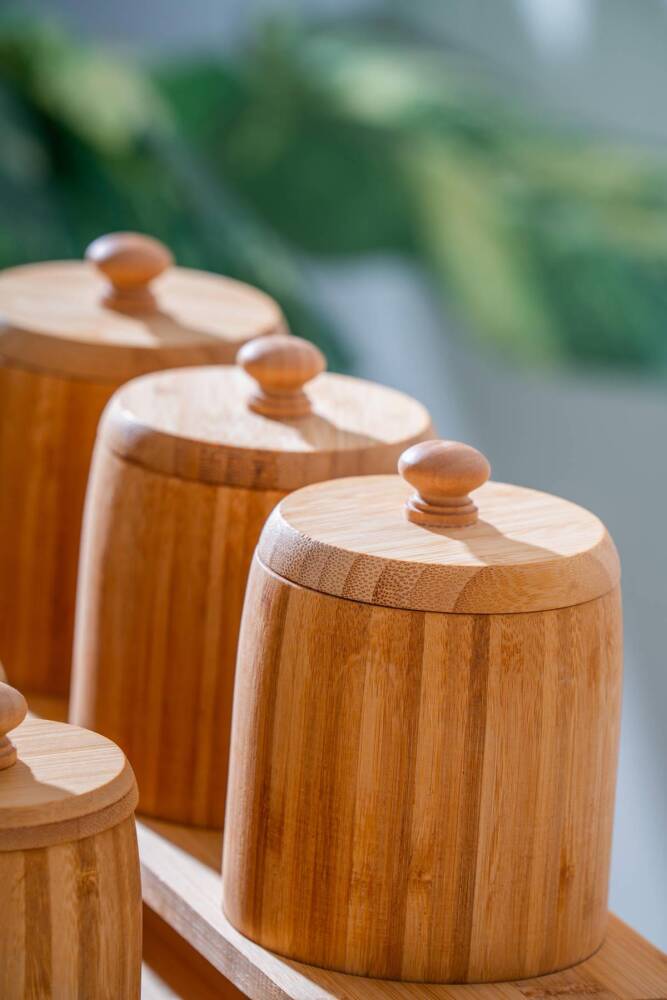 Bambu Standlı 7 li Baharat Takımı - 2