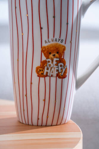 Bear Porselen Kupa Kırmızı - 500 ml - 2