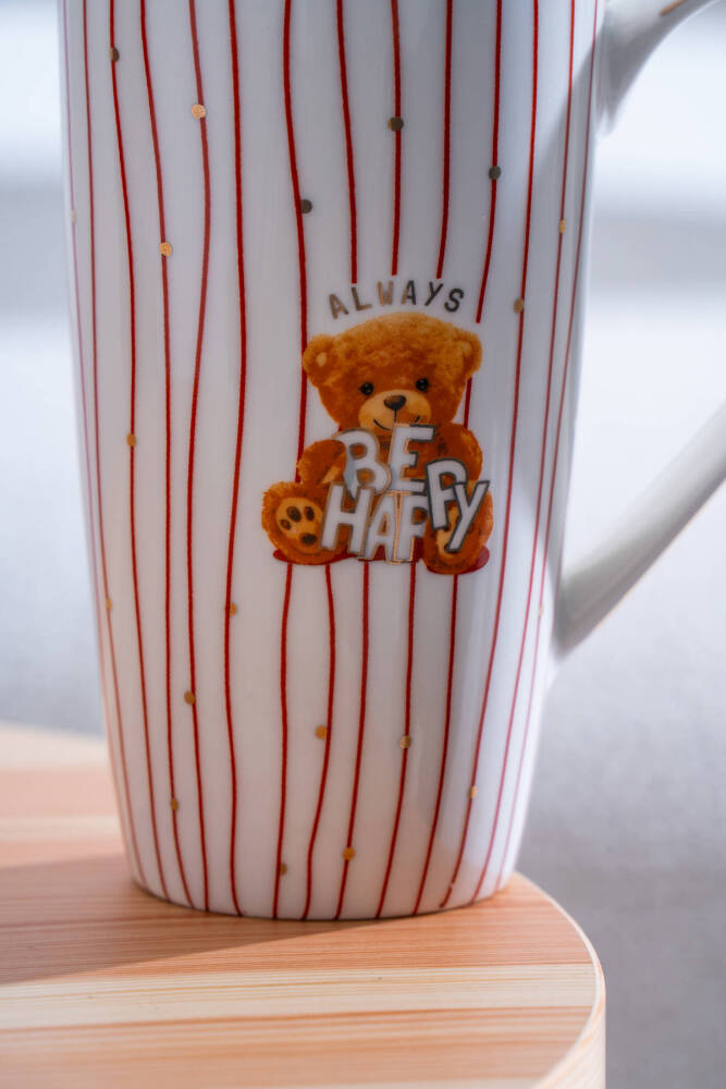 Bear Porselen Kupa Kırmızı - 500 ml - 2