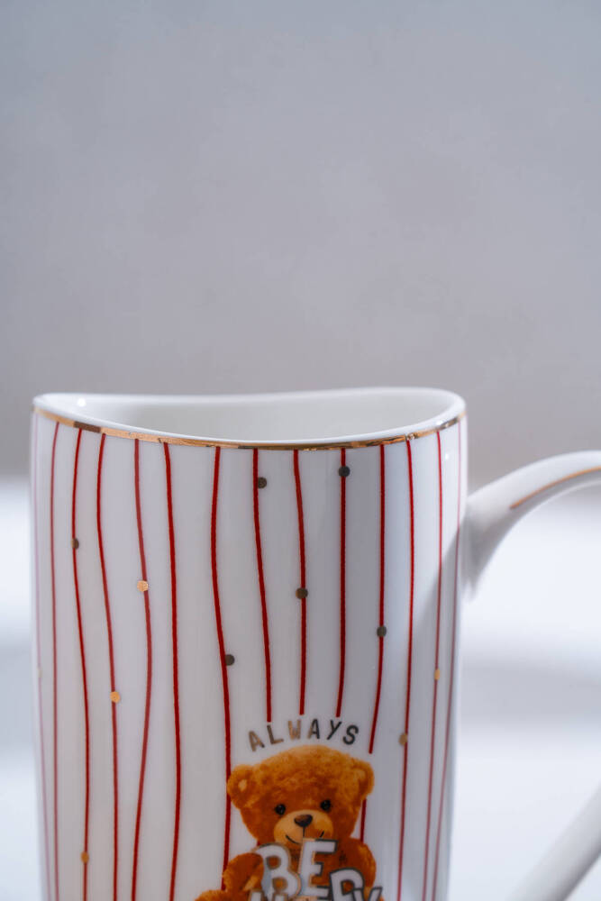 Bear Porselen Kupa Kırmızı - 500 ml - 3