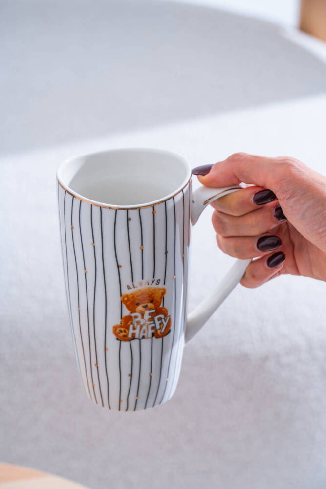 Bear Porselen Kupa Siyah - 500 ml - 3