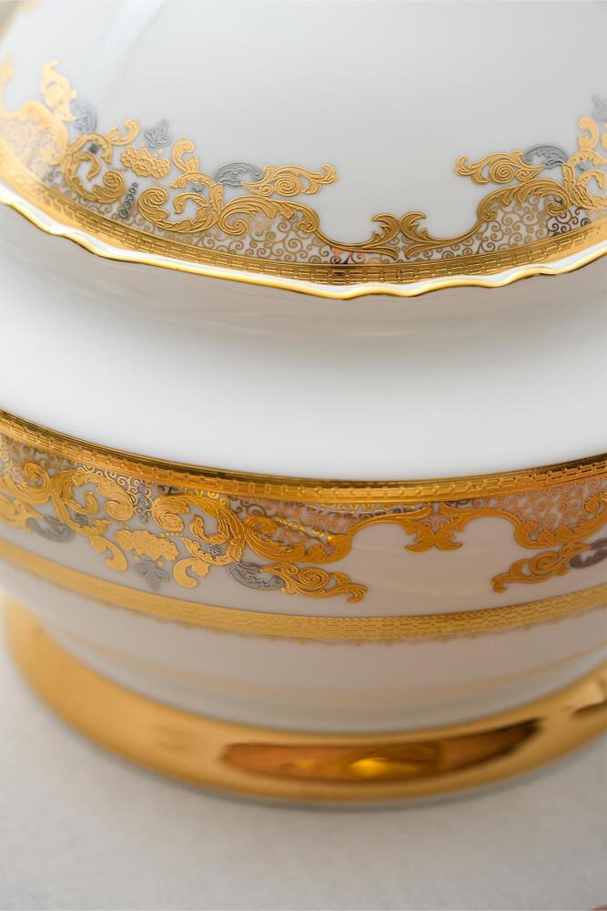 Beatris 60 Piece Gold Porcelain Dinner Set For 12 People - 3