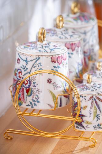 Bennet Porcelain 7-pi Spice Set with Stand - 4