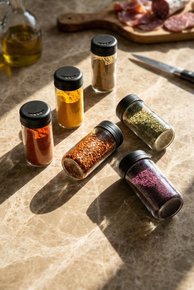 Bera 6 lı Cam Baharatlık Seti - 4