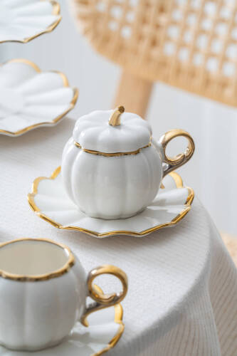 Betty 2 Kişilik Standlı Kahve Fincan Takımı Gold - 130 ml - 2