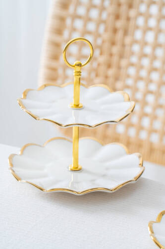 Betty 2 Kişilik Standlı Kahve Fincan Takımı Gold - 130 ml - 5