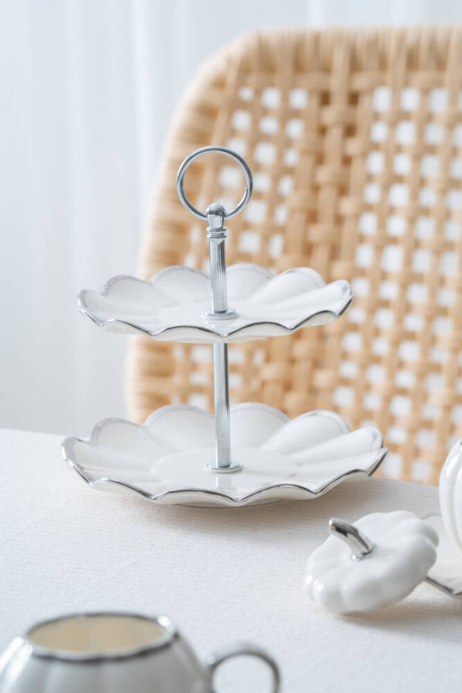 Betty 2 Kişilik Standlı Kahve Fincan Takımı Silver - 130 ml - 4