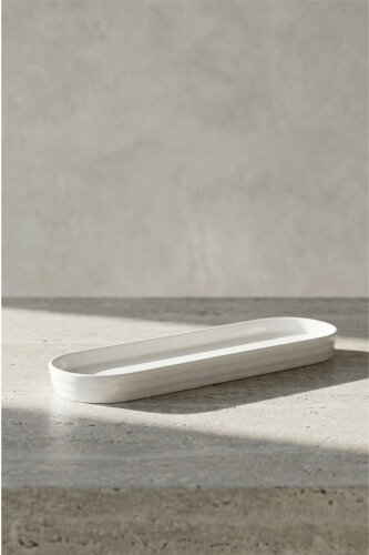 Bianca Perla 4lü Porselen Oval Servis Tabak - 25.4 Cm - Acar