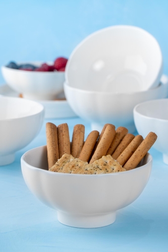 Bianco Perla 6 lı Yuvarlak Çerezlik Sunumluk Kase - 11,5 cm - Acar