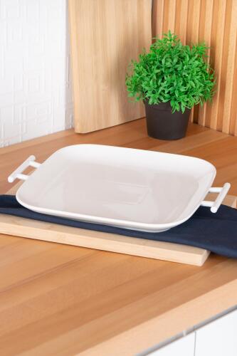 Bianco Perla Kare Kulplu Servis Tabak - 32.5 cm - Acar