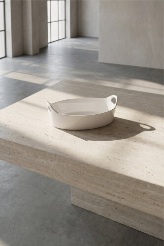 Bianco Perla Oval Handle Bowl - 26 Cm - 2