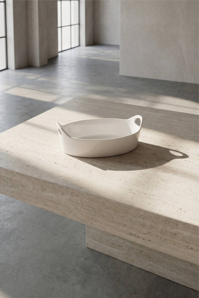 Bianco Perla Oval Handle Bowl - 26 Cm - 2