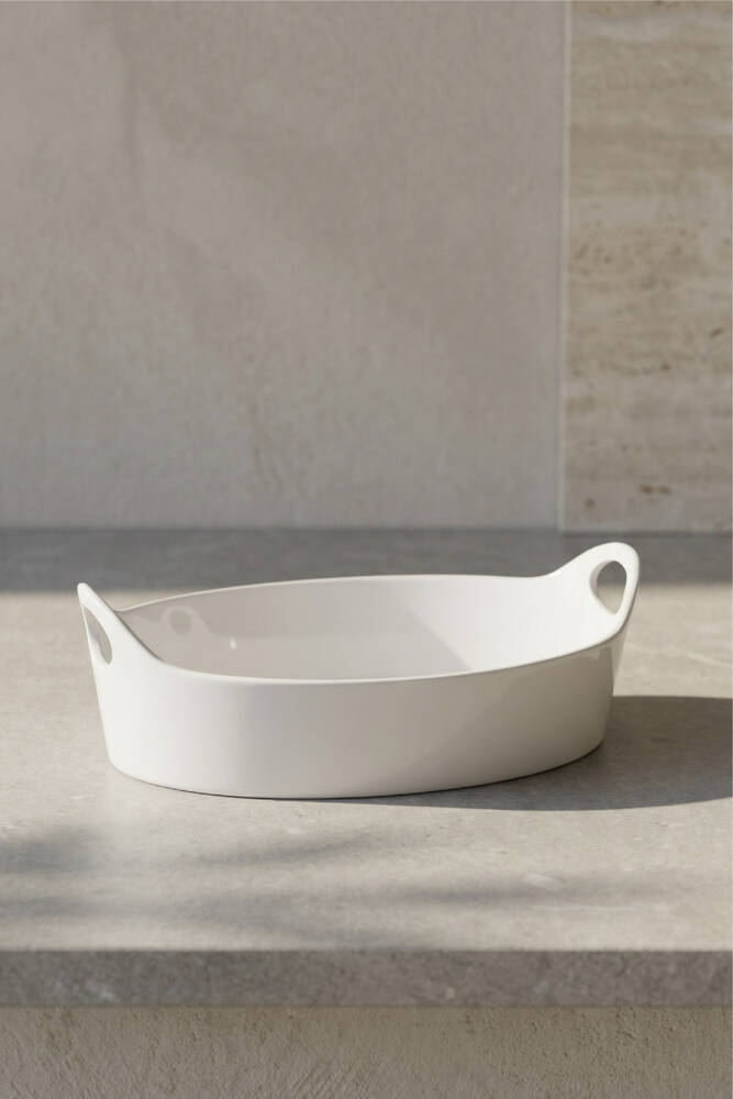 Bianco Perla Oval Handle Bowl - 26 Cm - 1