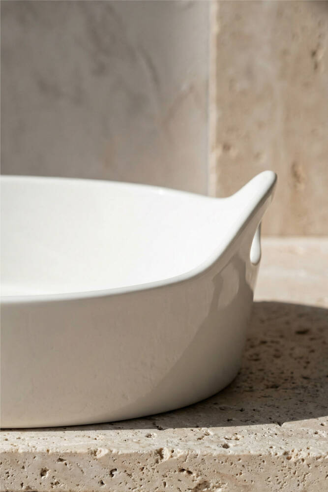 Bianco Perla Oval Kulplu Kase - 26 cm - 3