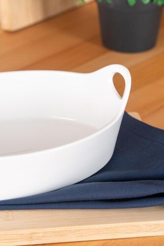 Bianco Perla Oval Kulplu Kase - 26 cm - 5