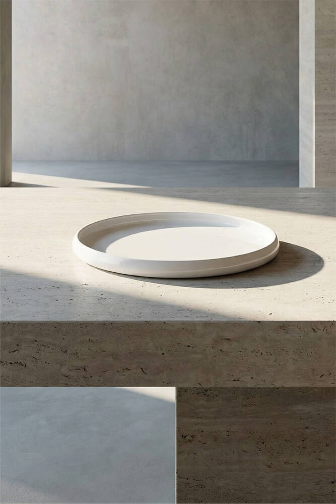 Bianco Perla Porcelain Round Plate - 23.5 Cm - 1