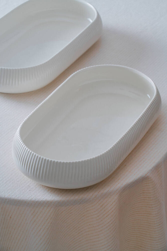Bianco Perla Porselen Oval Kase - 35 cm - 1