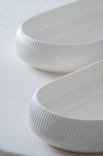 Bianco Perla Porselen Oval Kase - 35 cm - 2