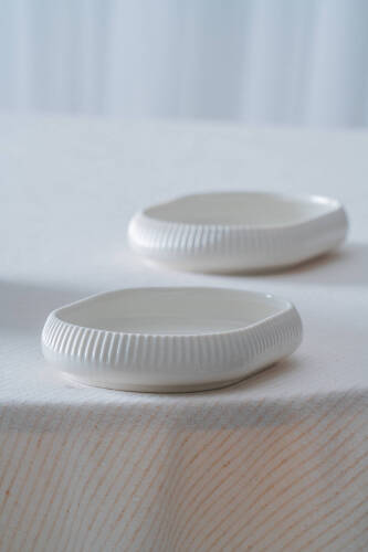 Bianco Perla Porselen Oval Tabak - 14 cm - 3