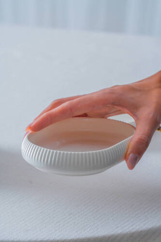 Bianco Perla Porselen Oval Tabak - 14 cm - 5