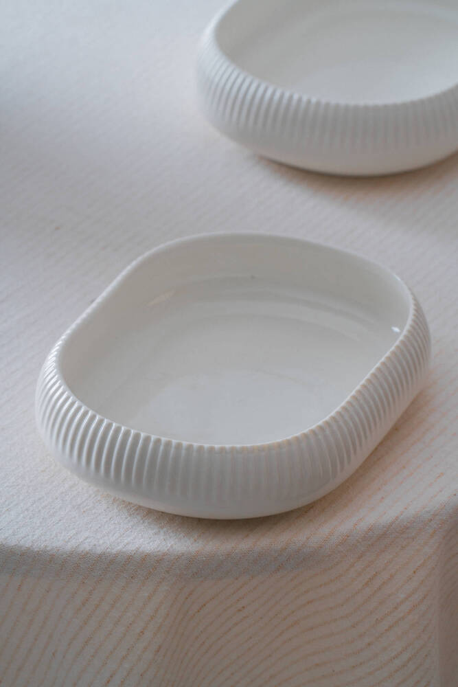Bianco Perla Porselen Oval Tabak - 17 cm - 1