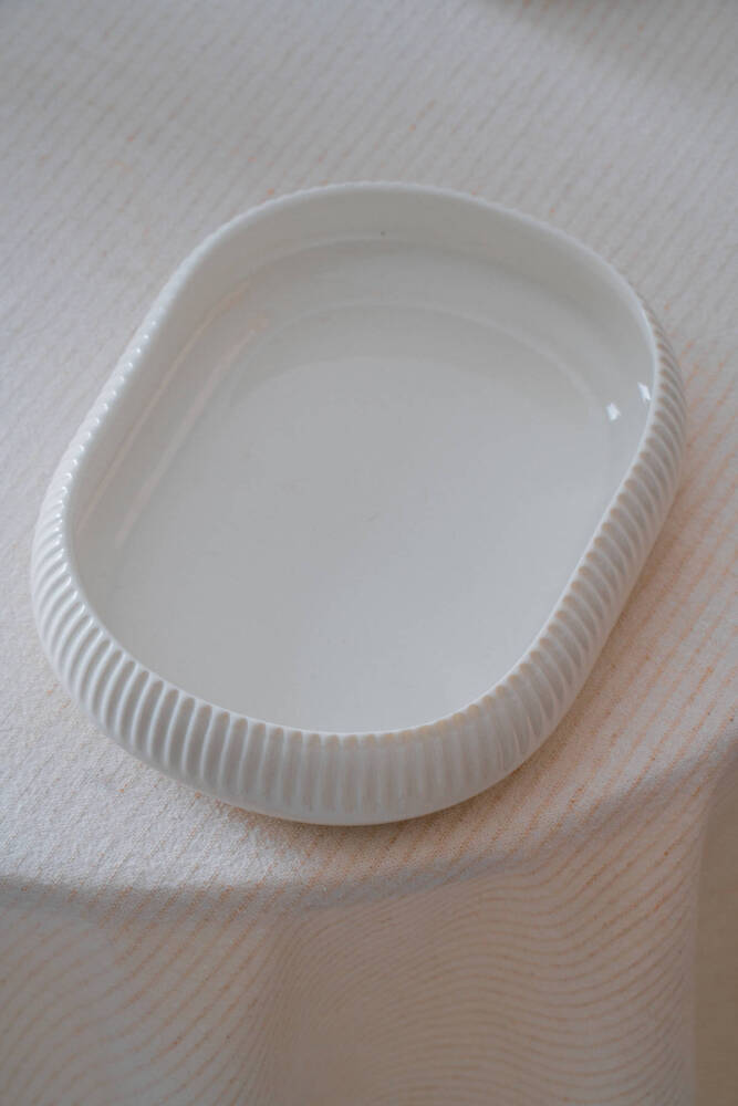 Bianco Perla Porselen Oval Tabak - 17 cm - 3