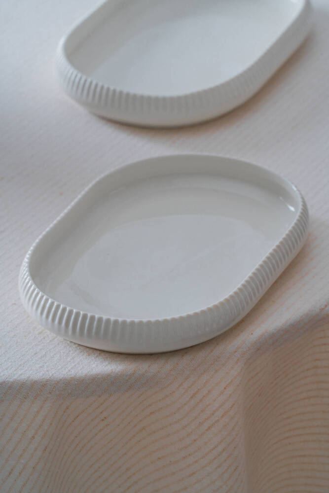 Bianco Perla Porselen Oval Tabak - 20 cm - 1