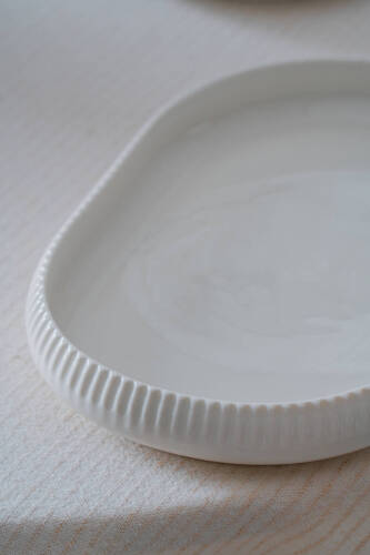 Bianco Perla Porselen Oval Tabak - 20 cm - 2