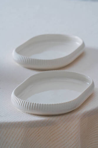 Bianco Perla Porselen Oval Tabak - 20 cm - 3
