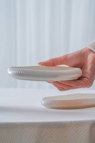 Bianco Perla Porselen Oval Tabak - 22 cm - 3