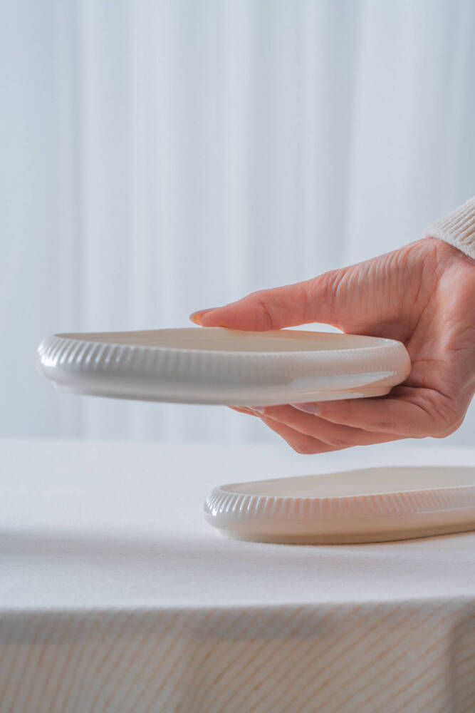 Bianco Perla Porselen Oval Tabak - 22 cm - 3