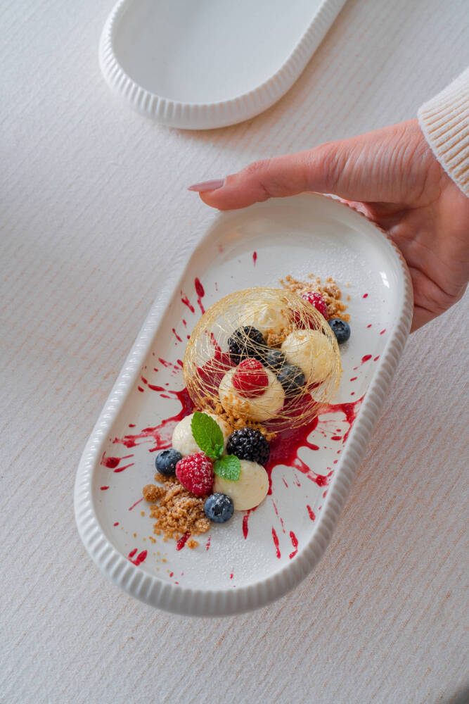 Bianco Perla Porselen Oval Tabak - 22 cm - 4