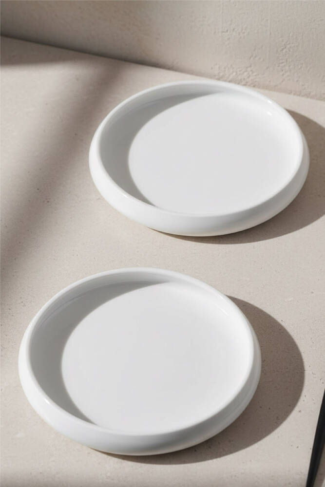 Bianco Perla Porselen Yuvarlak Tabak - 14 cm - 2