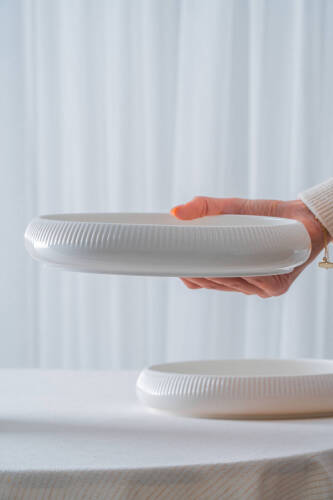 Bianco Perla Porselen Yuvarlak Tabak - 24 cm - 8
