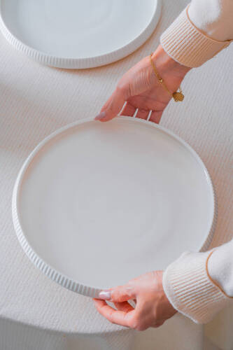 Bianco Perla Porselen Yuvarlak Tabak - 26 cm - 3