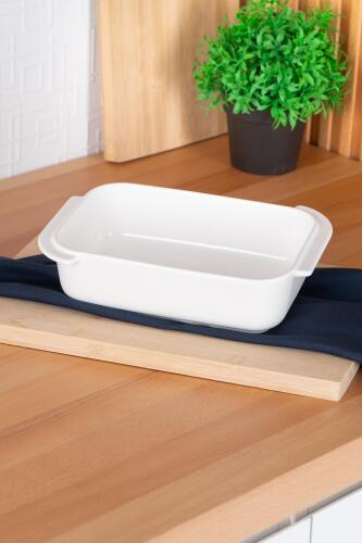 Bianco Perla Rectangular Oven Container - 24 Cm - Acar