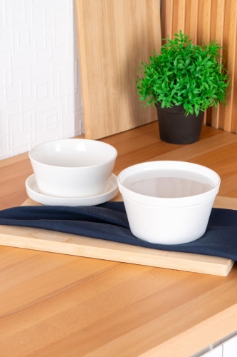 Bianco Perla Round Bowl With Lid - 14.5 Cm - Acar