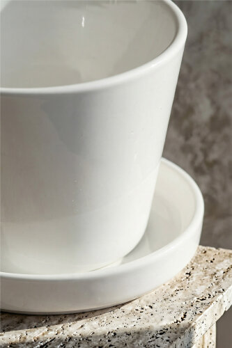 Bianco Perla Round Bowl With Lid - 9.5 Cm - 2