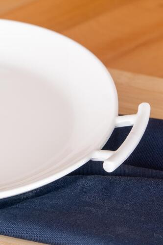 Bianco Perla Round Handle Service Plate - 22.5 Cm - 2