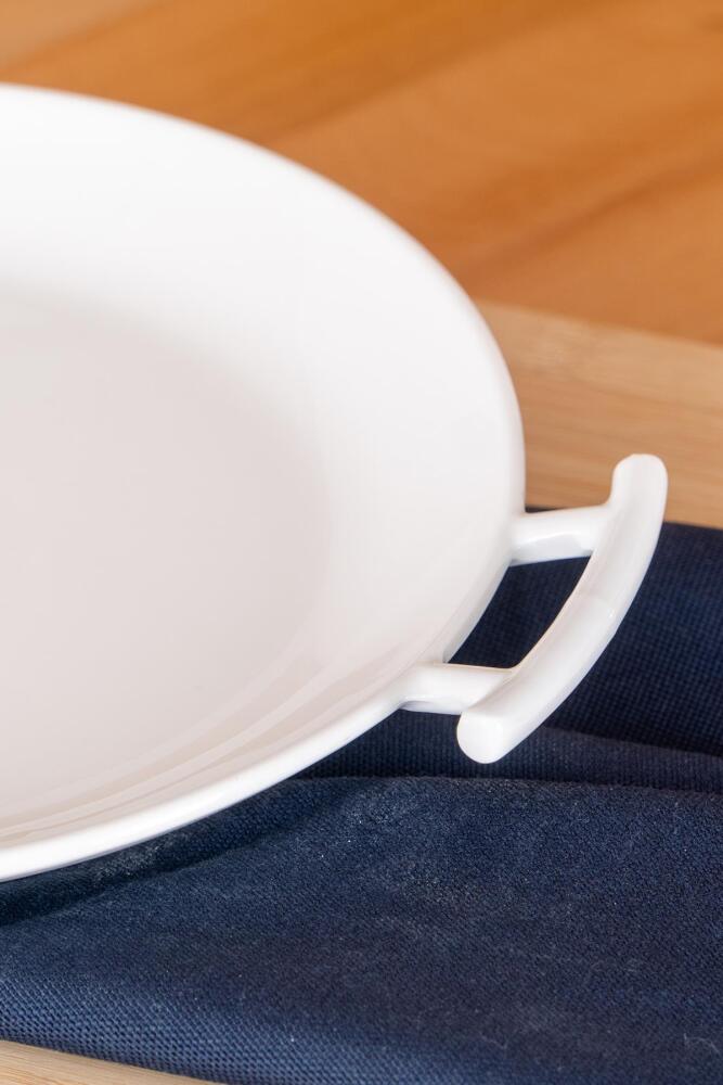 Bianco Perla Round Handle Service Plate - 22.5 Cm - 2