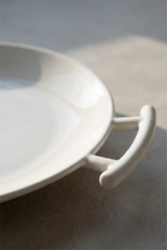 Bianco Perla Round Handle Service Plate - 29 Cm - 2