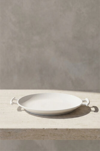 Bianco Perla Round Handle Service Plate - 29 Cm - 1