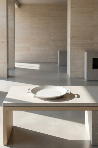 Bianco Perla Round Handle Service Plate - 29 Cm - 3